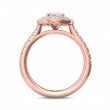 FlyerFit® 14K Pink Gold Micropave Halo Engagement Ring