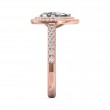 FlyerFit® 14K Pink Gold Micropave Halo Engagement Ring