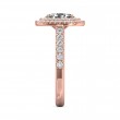 FlyerFit® 18K Pink Gold Micropave Halo Engagement Ring