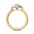 FlyerFit® 18K Yellow Gold Shank And White Gold Top Micropave Halo Engagement Ring