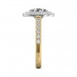 FlyerFit® 18K Yellow Gold Shank And White Gold Top Micropave Halo Engagement Ring