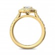 FlyerFit® 14K Yellow Gold Micropave Halo Engagement Ring