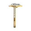 FlyerFit® 14K Yellow Gold Micropave Halo Engagement Ring