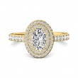 FlyerFit® 18K Yellow Gold Micropave Halo Engagement Ring