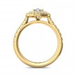 FlyerFit® 18K Yellow Gold Micropave Halo Engagement Ring