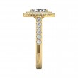 FlyerFit® 18K Yellow Gold Micropave Halo Engagement Ring