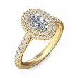 FlyerFit® 18K Yellow Gold Micropave Halo Engagement Ring