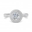 FlyerFit® 14K White Gold Micropave Halo Engagement Ring