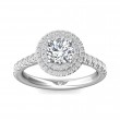 FlyerFit® 14K White Gold Micropave Halo Engagement Ring