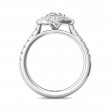 FlyerFit® 14K White Gold Micropave Halo Engagement Ring