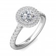 FlyerFit® 14K White Gold Micropave Halo Engagement Ring