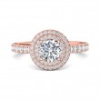 FlyerFit® 18K Pink Gold Micropave Halo Engagement Ring