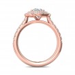 FlyerFit® 18K Pink Gold Micropave Halo Engagement Ring