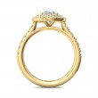 FlyerFit® 18K Yellow Gold Micropave Halo Engagement Ring