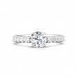 FlyerFit® 18K White Gold Channel and Shared Prong Engagement Ring