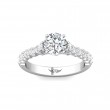 FlyerFit® 18K White Gold Channel and Shared Prong Engagement Ring