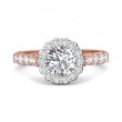 FlyerFit® 14K Pink Gold Shank And White Gold Top Channel and Shared Prong Engagement Ring