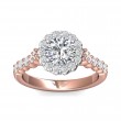 FlyerFit® 14K Pink Gold Shank And White Gold Top Channel and Shared Prong Engagement Ring