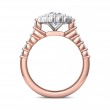 FlyerFit® 14K Pink Gold Shank And White Gold Top Channel and Shared Prong Engagement Ring