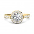 FlyerFit® 18K Yellow Gold Channel and Shared Prong Engagement Ring