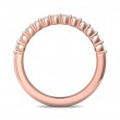 FlyerFit® 14K Pink Gold Shared Prong Wedding Band