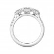 FlyerFit® 18K White Gold Three Stone Engagement Ring