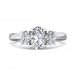 FlyerFit® 18K White Gold Three Stone Engagement Ring