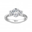 FlyerFit® 18K White Gold Three Stone Engagement Ring