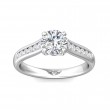 FlyerFit® 18K White Gold Channel and Shared Prong Engagement Ring