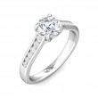 FlyerFit® 18K White Gold Channel and Shared Prong Engagement Ring