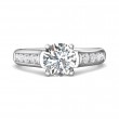 FlyerFit® Platinum Channel and Shared Prong Engagement Ring