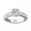 FlyerFit® Platinum Channel and Shared Prong Engagement Ring