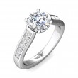 FlyerFit® Platinum Channel and Shared Prong Engagement Ring