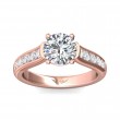 FlyerFit® 18K Pink Gold Channel and Shared Prong Engagement Ring