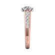 FlyerFit® 14K Pink Gold Shank And White Gold Top Channel and Shared Prong Engagement Ring