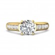 FlyerFit® 14K Yellow Gold Channel and Shared Prong Engagement Ring