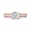 FlyerFit® 18K Pink Gold Channel and Shared Prong Engagement Ring