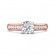 FlyerFit® 18K Pink Gold Shank And White Gold Top Channel and Shared Prong Engagement Ring