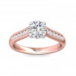 FlyerFit® 18K Pink Gold Shank And White Gold Top Channel and Shared Prong Engagement Ring