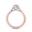 FlyerFit® 18K Pink Gold Shank And White Gold Top Channel and Shared Prong Engagement Ring