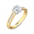 FlyerFit® 18K Yellow Gold Shank And White Gold Top Channel and Shared Prong Engagement Ring