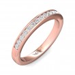 FlyerFit® 18K Pink Gold Channel  Wedding Band