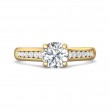 FlyerFit® 18K Yellow Gold Channel and Shared Prong Engagement Ring