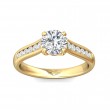 FlyerFit® 18K Yellow Gold Channel and Shared Prong Engagement Ring