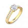 FlyerFit® 18K Yellow Gold Channel and Shared Prong Engagement Ring