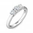 FlyerFit® 14K White Gold Three Stone Engagement Ring