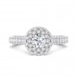 FlyerFit® 14K White Gold Micropave Halo Engagement Ring