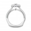 FlyerFit® 14K White Gold Micropave Halo Engagement Ring