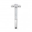 FlyerFit® 14K White Gold Micropave Halo Engagement Ring