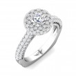 FlyerFit® 14K White Gold Micropave Halo Engagement Ring